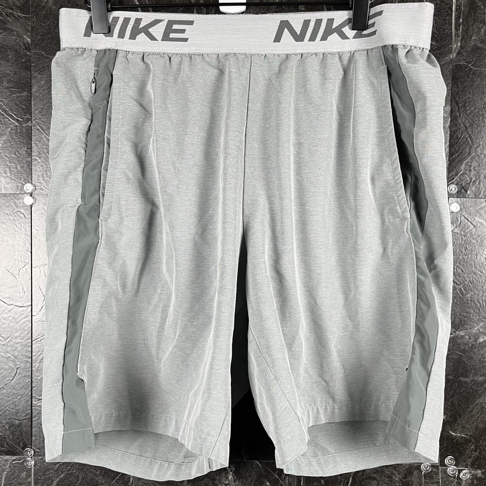 Nike Men's Grey Dri-Fit Running Shorts Medium